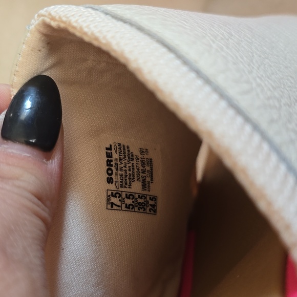 Sorel Women's White and Pink Slide Sandals - Picture 4 of 5